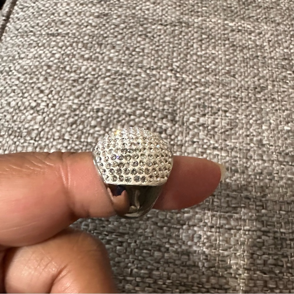 EUC ALDO STAINLESS STEEL DIAMOND MOUNT RING